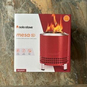 Solo Stove Mesa XL NEW in Box 7 Inch Tabletop Fire Pit Mulberry Red